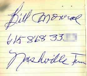 Bill Monroe's autograph